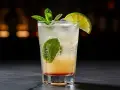 En uppfriskande drink med mynta, lime och en hint av rött, kanske en Fidel Castro drink.