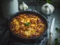 En gyllene kålpudding i gjutjärnspanna, redo att serveras. Ett klassiskt kålpudding recept som doftar ljuvligt.