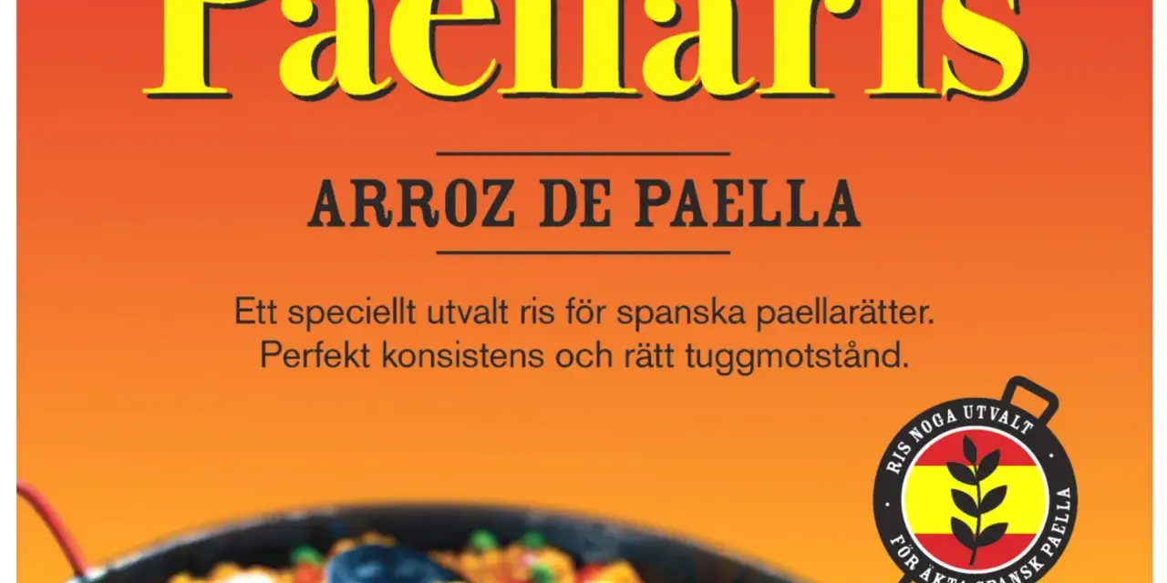 Arroz de Paella: speciellt utvalt ris för äkta spansk paella. Perfekt konsistens och tuggmotstånd.
