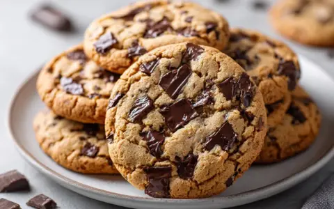 En hög med chokladkakor, perfekta för ett enkelt cookies recept.