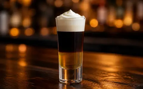 En shot med tre lager: gyllene likör, mörk kaffe och fluffig grädde. En riktig hot shot för en kväll ute.