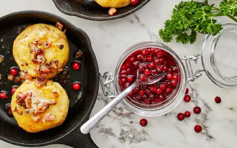 Kroppkakor recept: Gyllene kroppkakor i gjutjärnspanna med knaperstekt fläsk och lingonsylt. En klassisk svensk rätt.