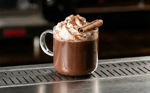 Varm choklad med vispgrädde och kanelstång. En härlig dryck med intressant **lumumba drink ursprung**.