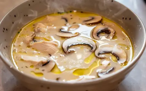 Varm och krämig kycklingsoppa med champinjoner. Ett perfekt kycklingsoppa recept för en kall dag.