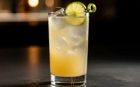 En uppfriskande limoncello sour med is, lime och en vacker spiraldekoration.