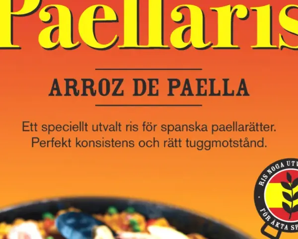 Arroz de Paella: speciellt utvalt ris för äkta spansk paella. Perfekt konsistens och tuggmotstånd.