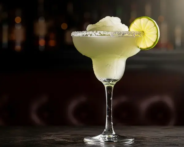 En frostig frozen margarita med saltkant och lime. Perfekt för ett somrigt frozen margarita recept.