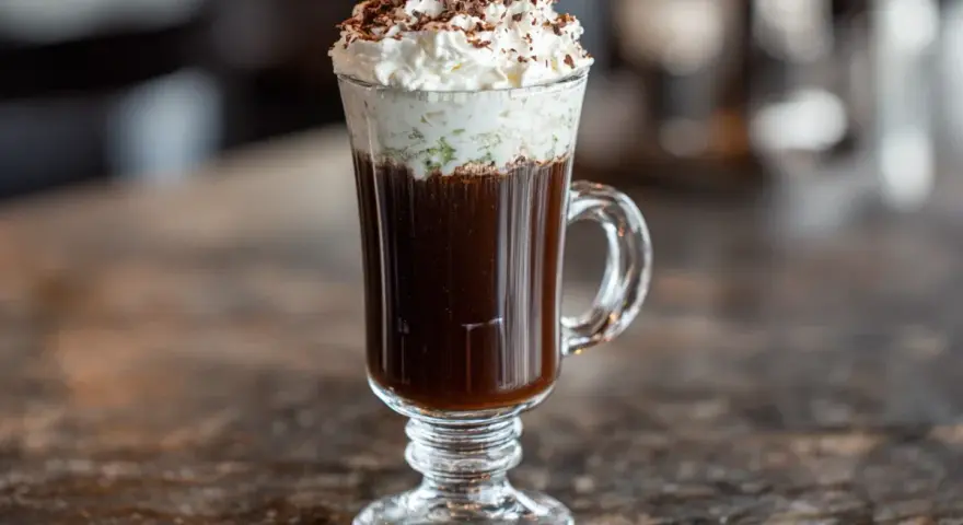 En lyxig kaffedrink med vispgrädde och chokladspån. Ett perfekt recept för Kaffe Karlsson.